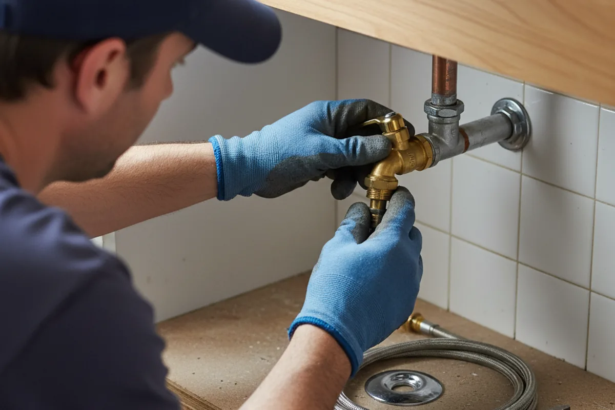 Shutoff valve and fitting work during Emergency Plumbing in Winfield